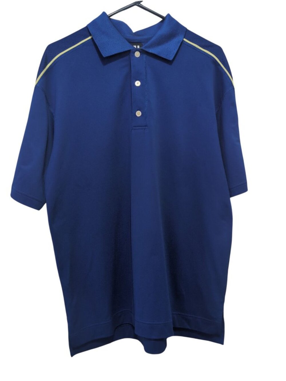 FootJoy Polo Shirt Mens Medium Blue Golf Athletic Performance Lightweight Stripe